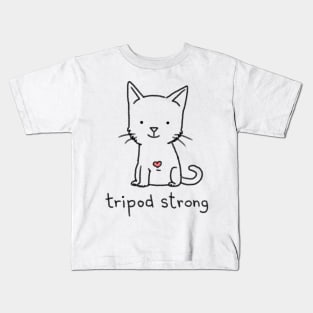 Tripod Strong Cat Kids T-Shirt